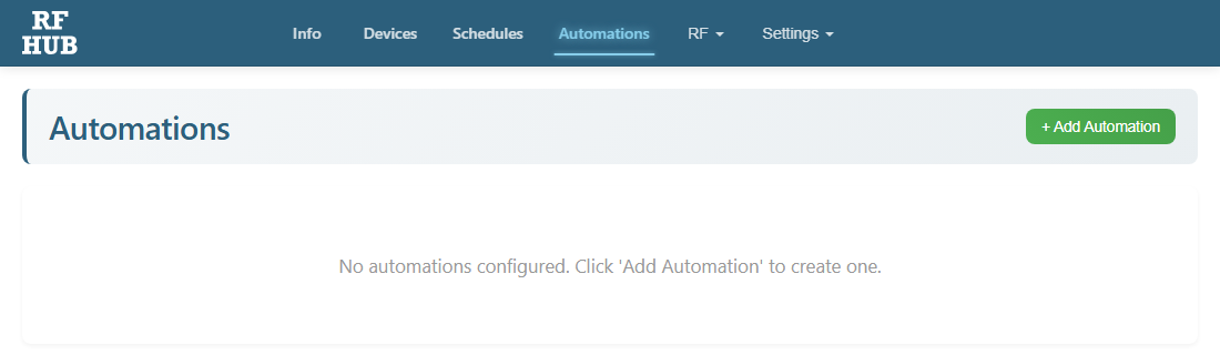 Empty Automations tab